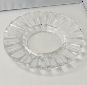 BACCARAT CRYSTAL WAVEY PILLAR CANDLE HOLDER PLATE